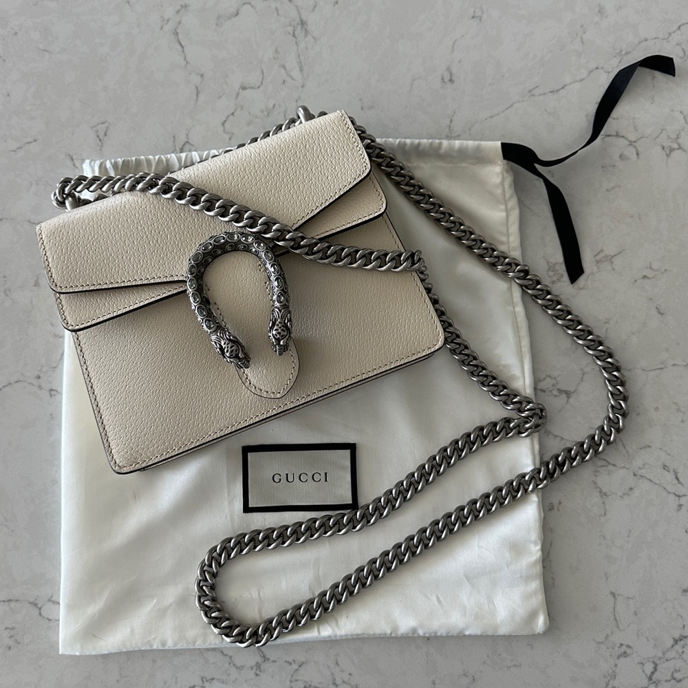 Gucci Dionysus Mini Leather Bag White Leather